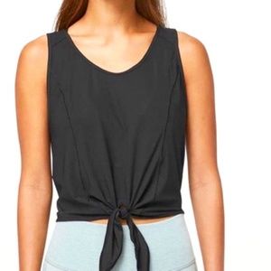 LULULEMON Tie Crop Tank Muscle Tee Charcoal Black